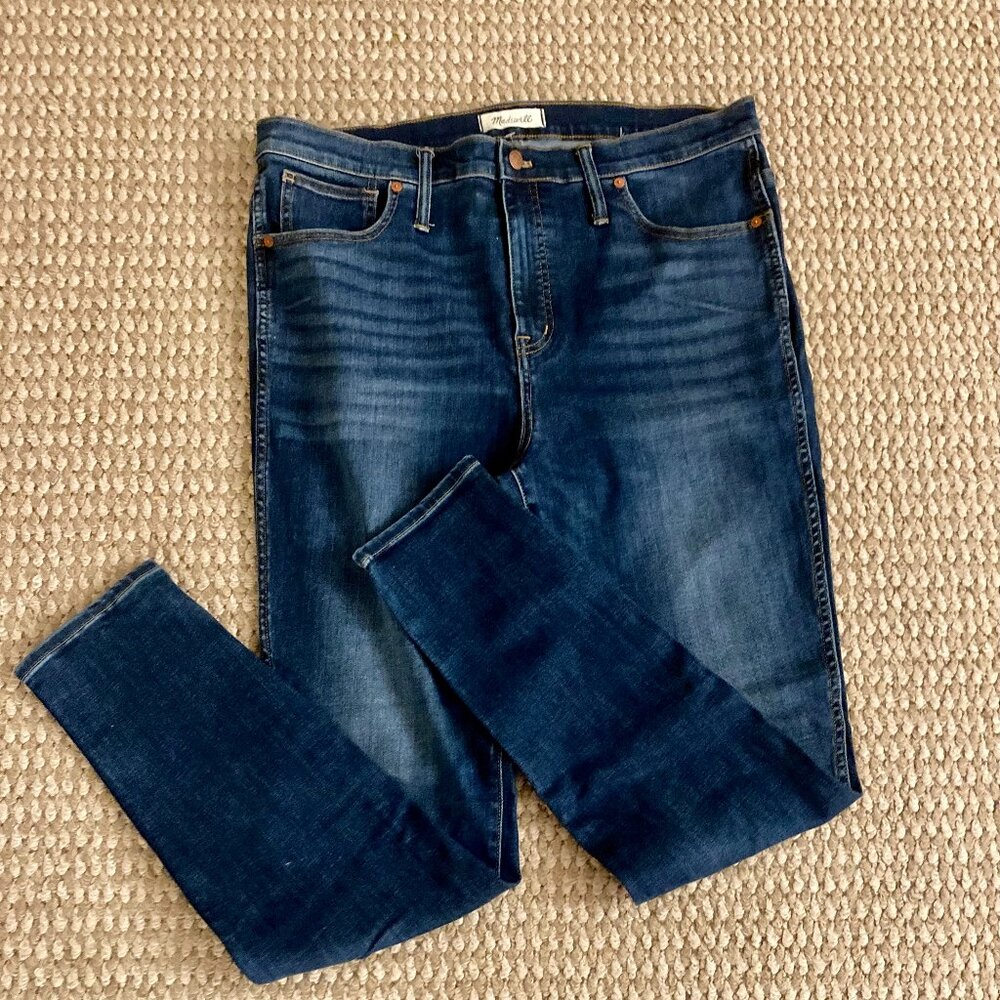 Madewell Womens High Waist Skinny Jeans Button-Fly Pockets Size 33 Blue